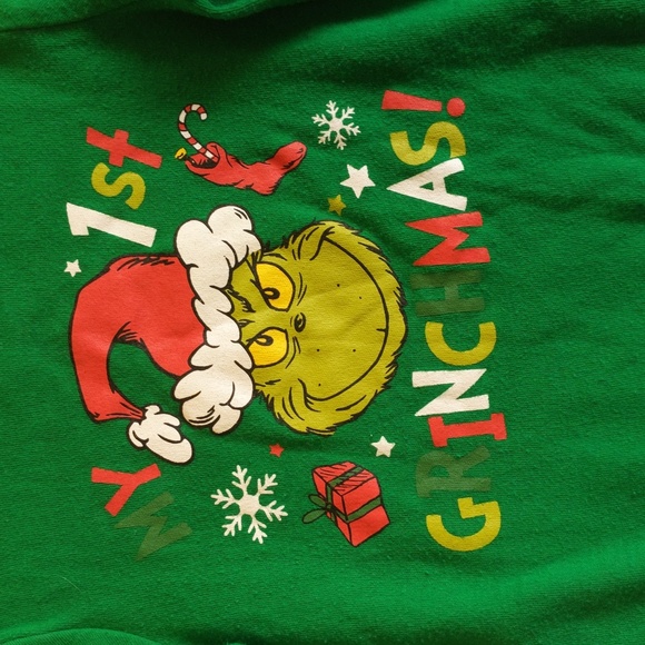 dr. seuss the grinch christmas long sleeve bodysuit diaper shirt 18 months baby - Picture 2 of 7